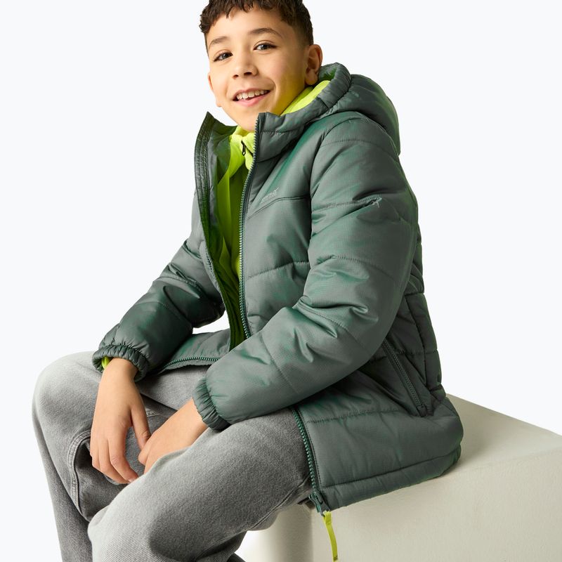 Детско ватирано яке REGATTA Lofthouse dark forest green/wild lime 7