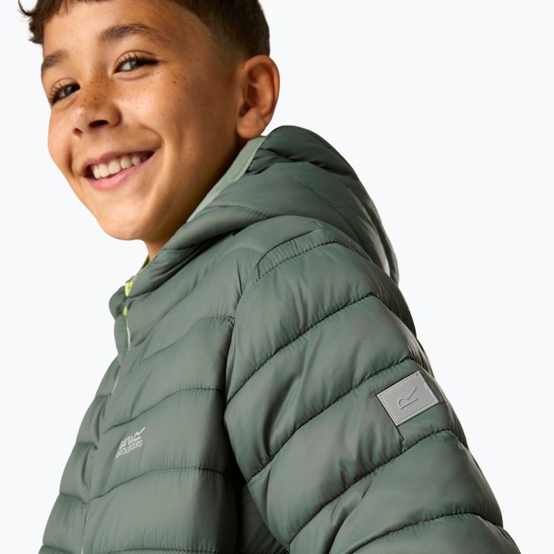 Детско ватирано яке REGATTA Lofthouse dark forest green/wild lime 9