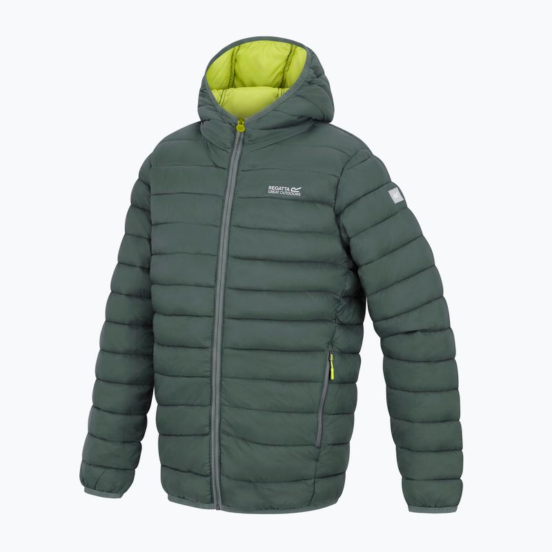 Детско ватирано яке REGATTA Lofthouse dark forest green/wild lime 15
