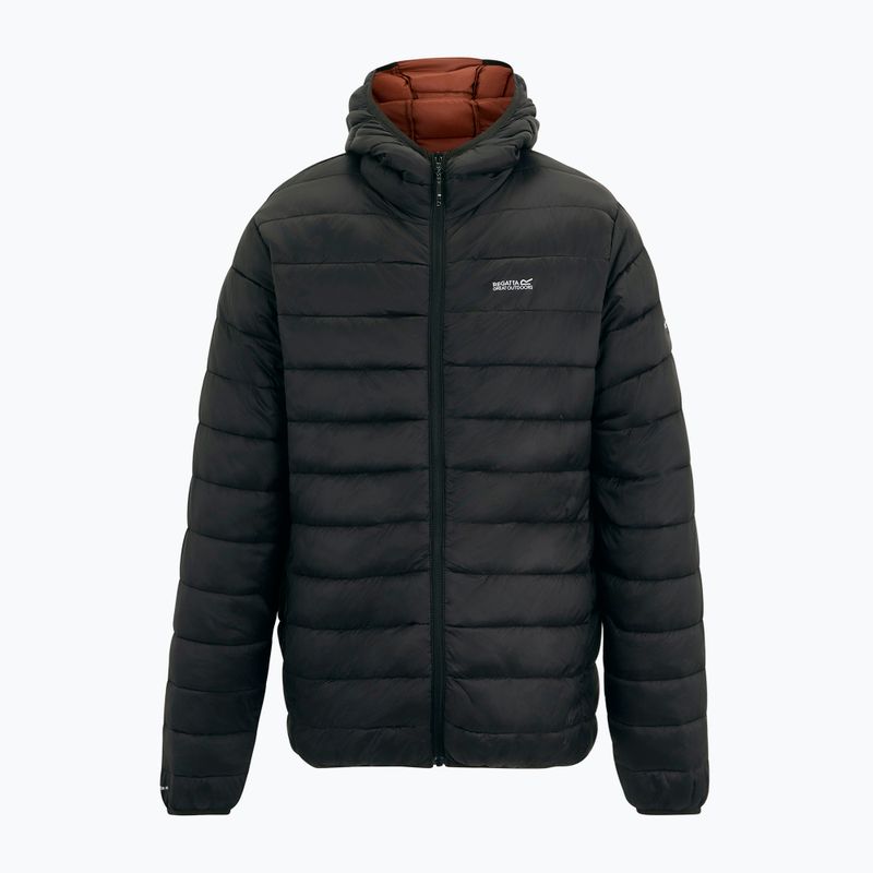 Мъжко пухено яке REGATTA Hooded Marizion black/burnt henna 9