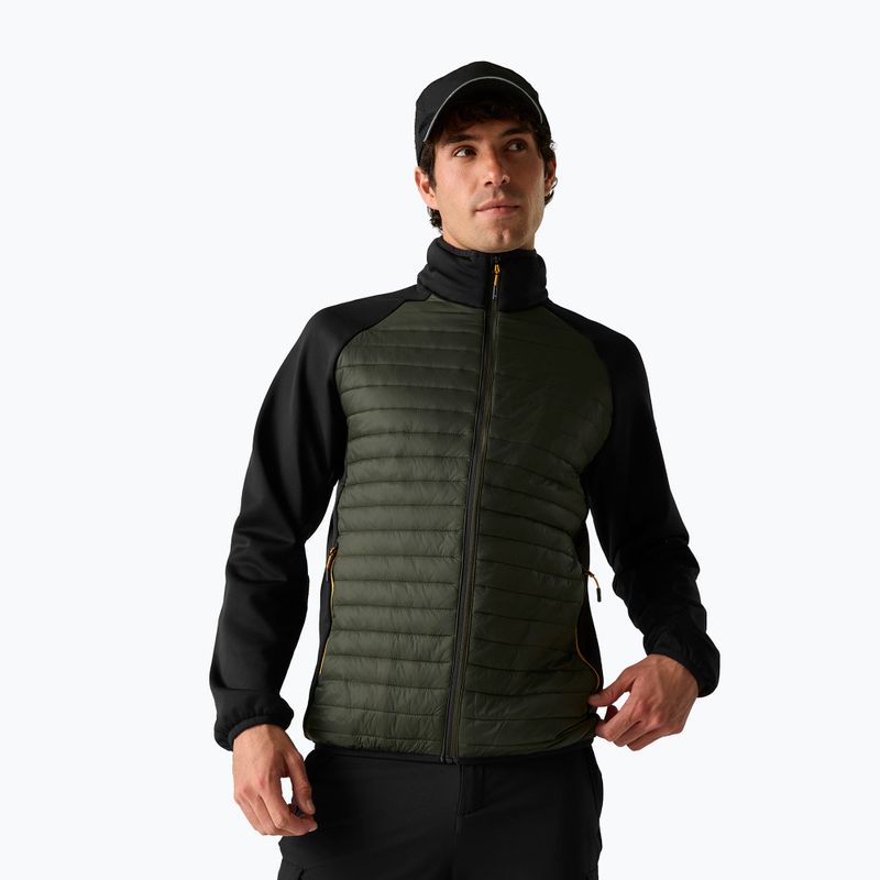 Мъжко хибридно яке REGATTA Clumber Hybrid dark khaki/black/sunset 4