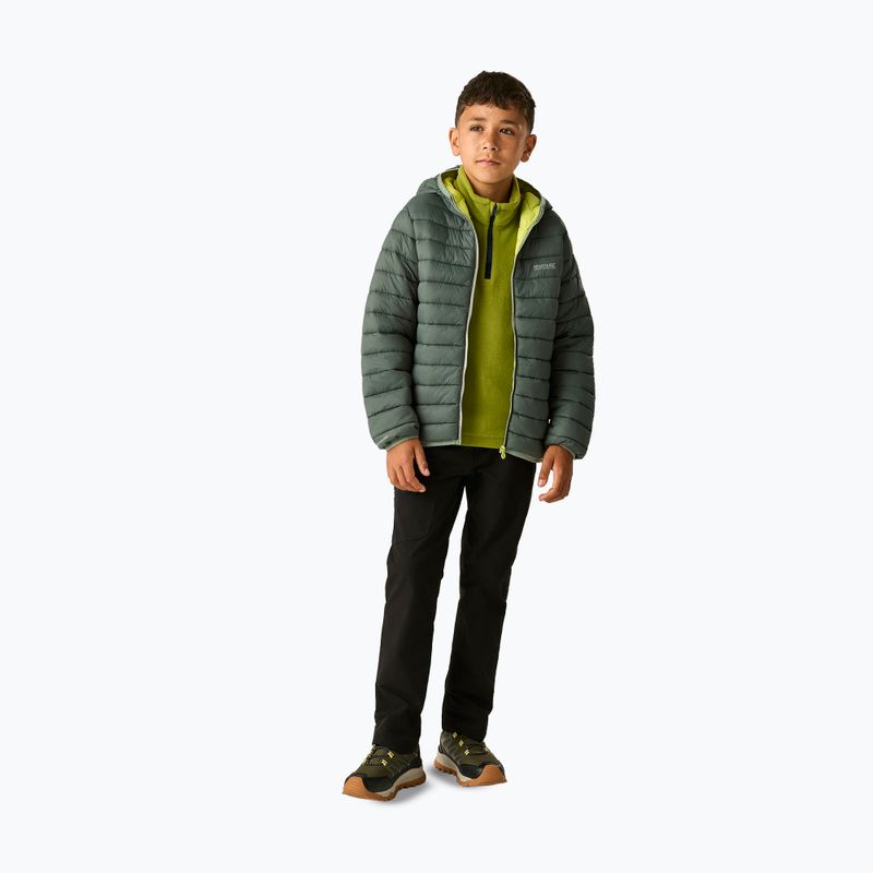 Детско пухено яке REGATTA Hooded Marizion dark forest green/wild lime 2