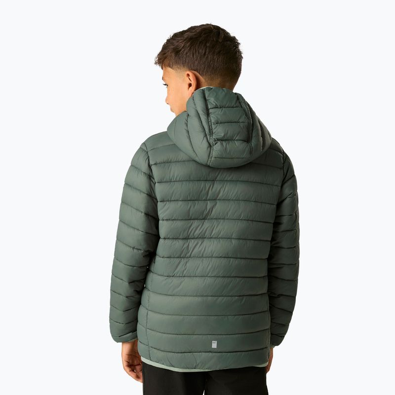 Детско пухено яке REGATTA Hooded Marizion dark forest green/wild lime 4