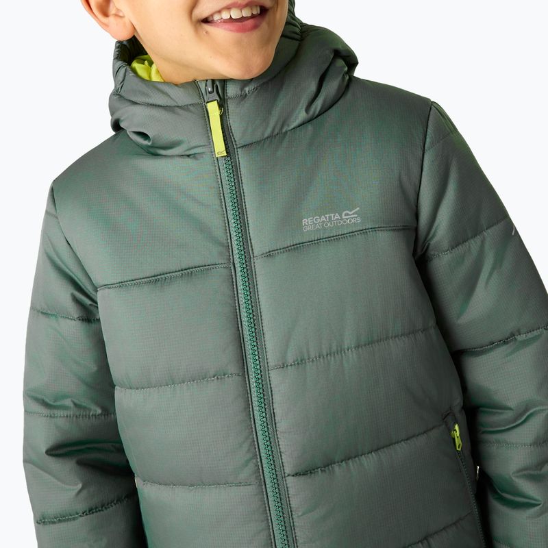 Детско пухено яке REGATTA Hooded Marizion dark forest green/wild lime 11