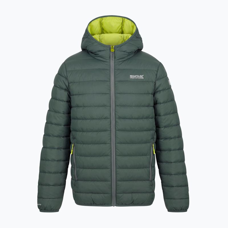 Детско пухено яке REGATTA Hooded Marizion dark forest green/wild lime 14