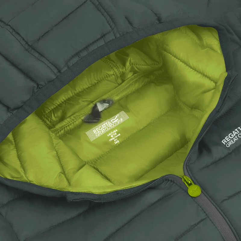 Детско пухено яке REGATTA Hooded Marizion dark forest green/wild lime 17
