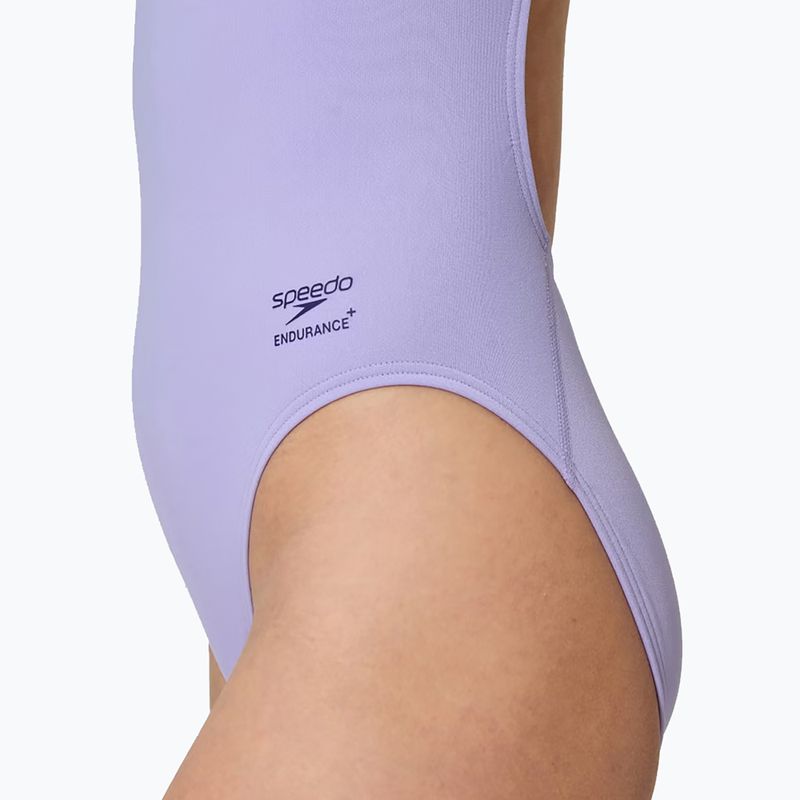 Дамски цял бански костюм Speedo Solid Turnback bright lavender 5