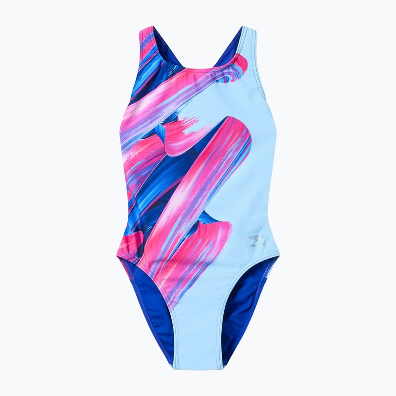 Дамски цял костюм за плуване Speedo FL Placement Printed Powerback brushy shadows/cruise 7