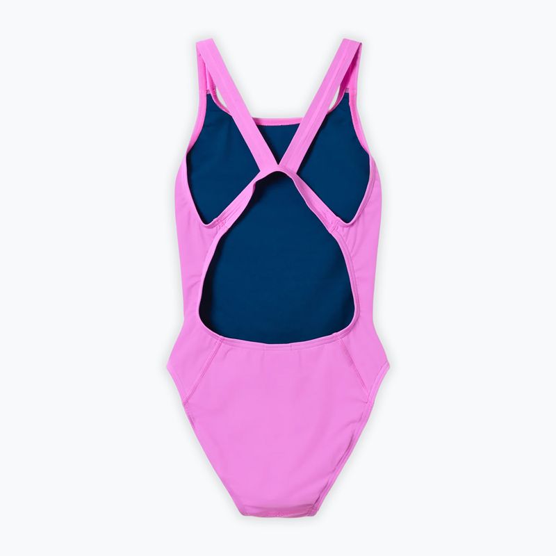 Дамски цял костюм за плуване Speedo Solid Leaderback orchid shine 2