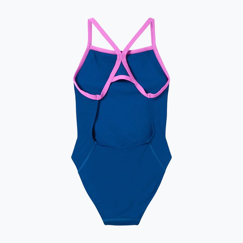 Дамски цял костюм за плуване Speedo Solid Turnback denim teal 7