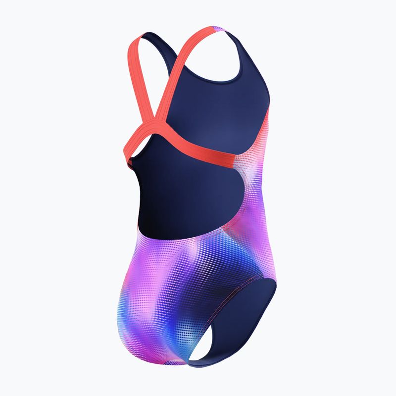 Детски цял бански костюм Speedo Allover Print Leaderback post it pink 2