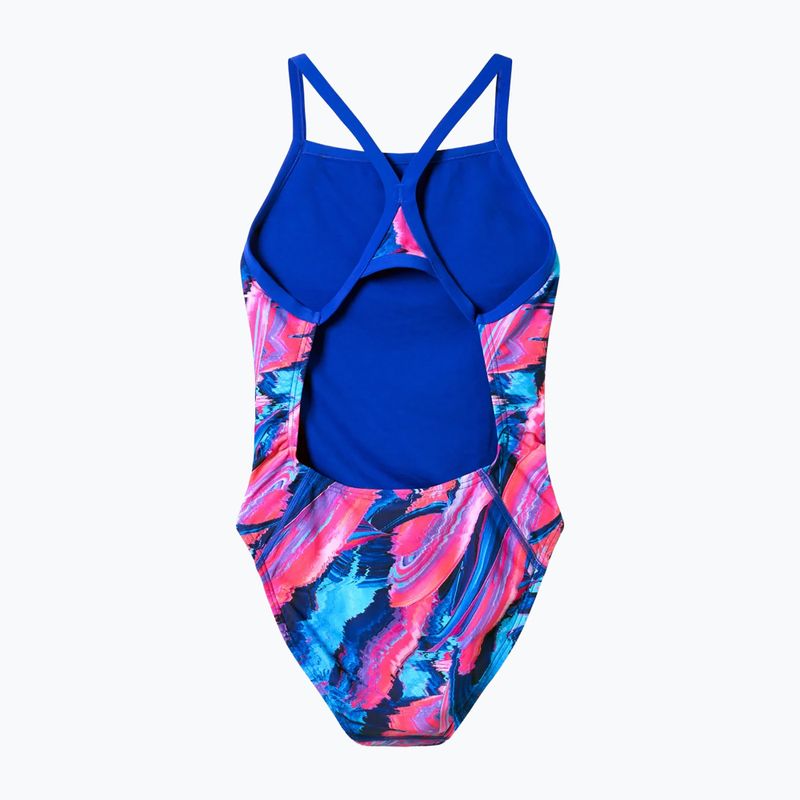 Дамски цял костюм за плуване Speedo FL Printed Turnback brushy glitch/hope 7