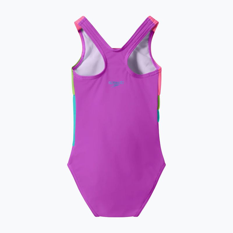Детски цял бански костюм Speedo Radiating Splice neon jelly 2
