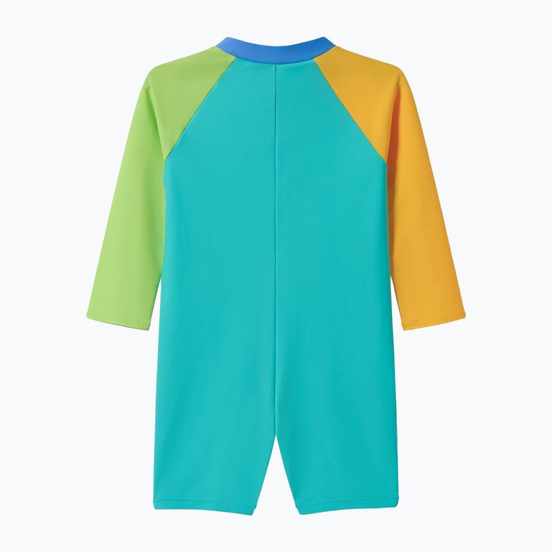 Детски цял бански костюм Speedo Colorblock Zip LS aqua breeze 2