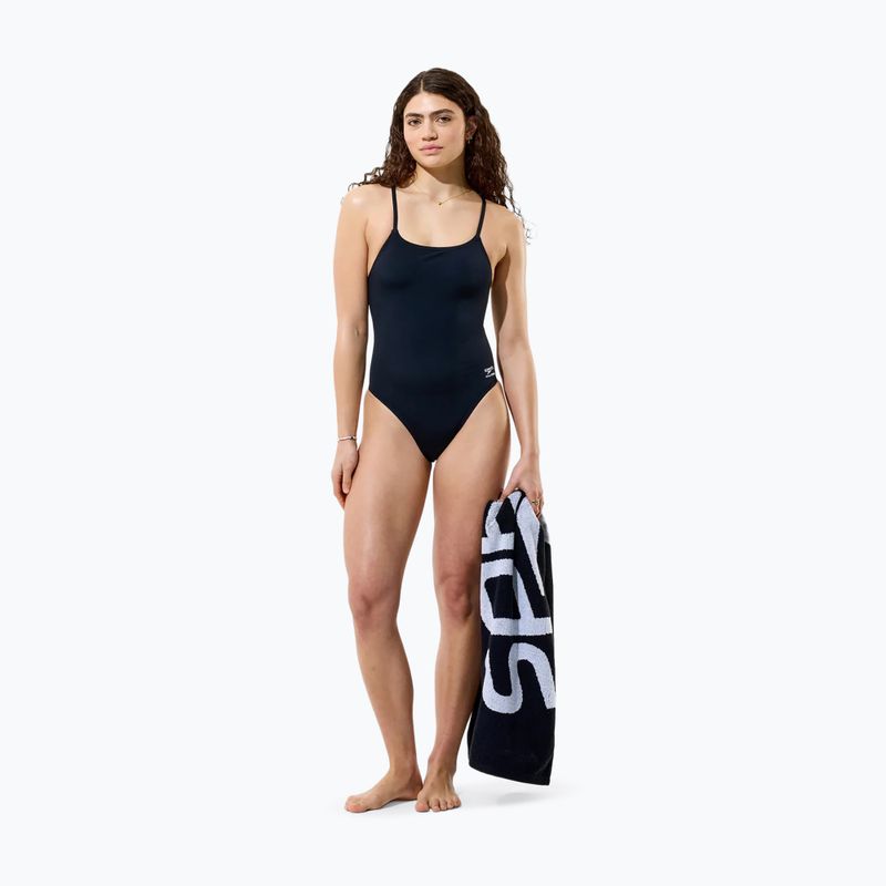Дамски цял костюм за плуване Speedo Solid Endurancex Strappy Back team black 4
