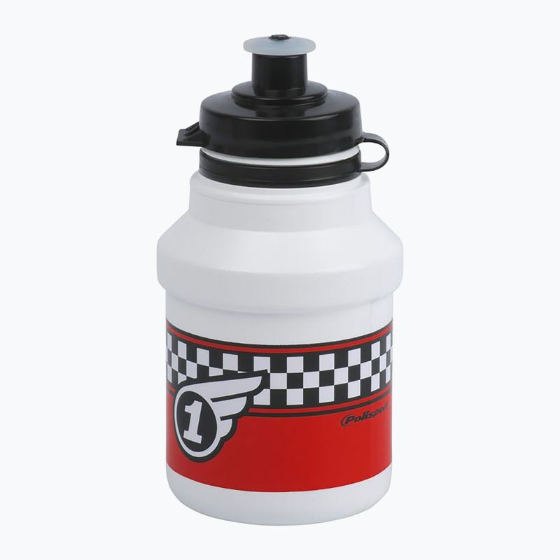 Polisport Race 350 ml бутилка за велосипед Junior + кошница бяло/червено 2