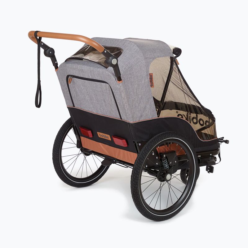 Велосипедно ремарке за двама души bobike Moobe сиво-черно 8616000001 2