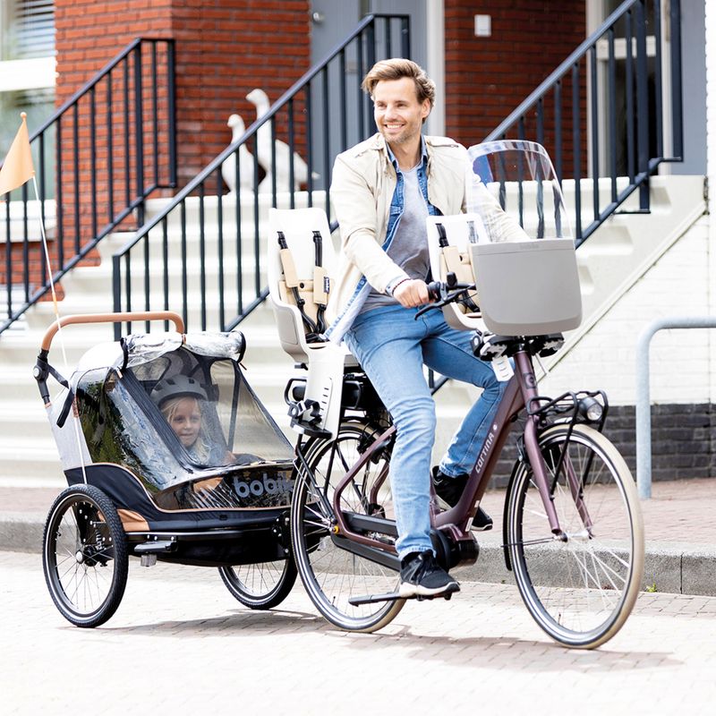 Велосипедно ремарке за двама души bobike Moobe сиво-черно 8616000001 16
