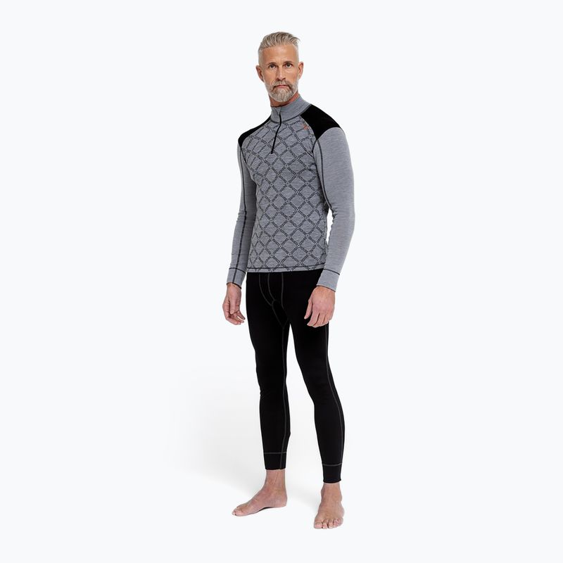 Мъжки термоактивен суитшърт Dovre Half Zip Jacquard grey 2