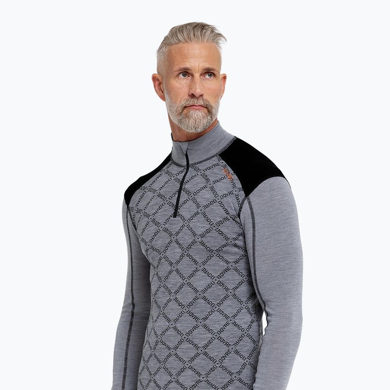Мъжки термоактивен суитшърт Dovre Half Zip Jacquard grey 3