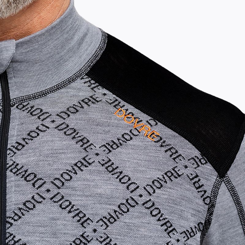 Мъжки термоактивен суитшърт Dovre Half Zip Jacquard grey 4