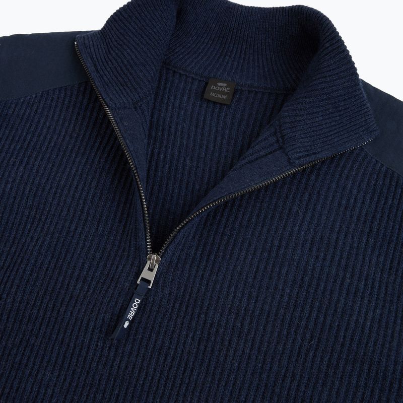 Мъжки пуловер Dovre Ribbed Knit Half Zip navy 3