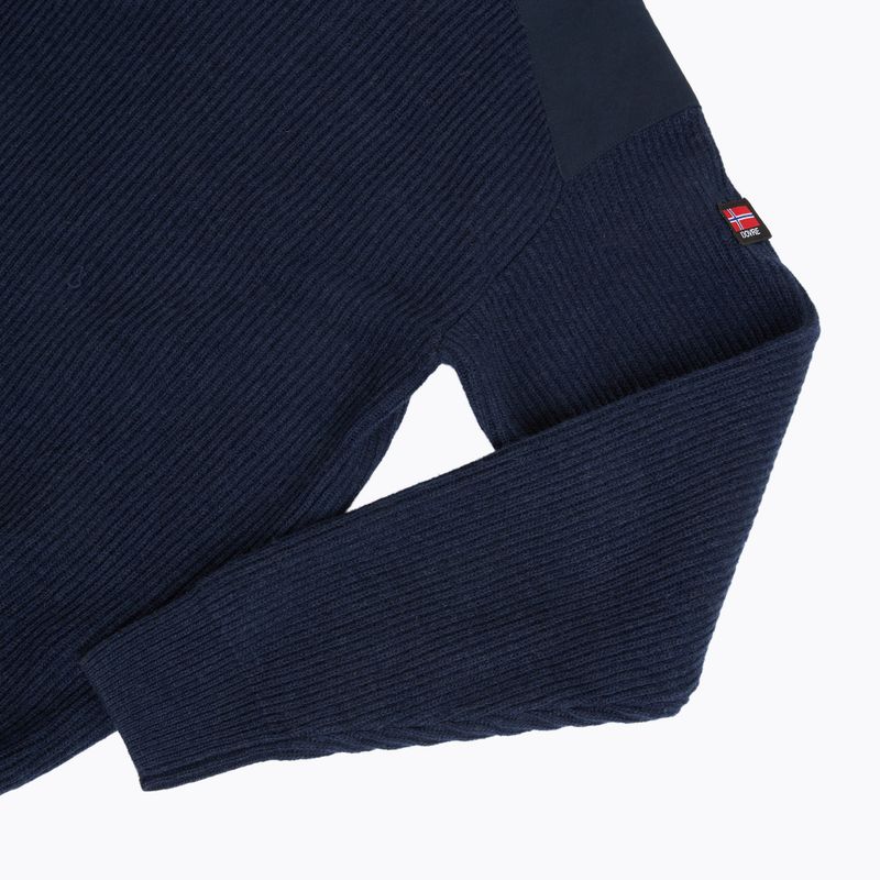 Мъжки пуловер Dovre Ribbed Knit Half Zip navy 4
