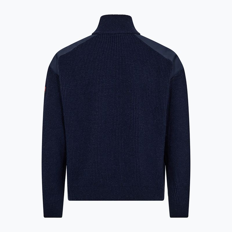 Мъжки пуловер Dovre Ribbed Knit Half Zip navy 2