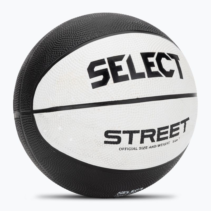 Детска баскетболна топка SELECT Basketball Street v23 white/black размер 7 2