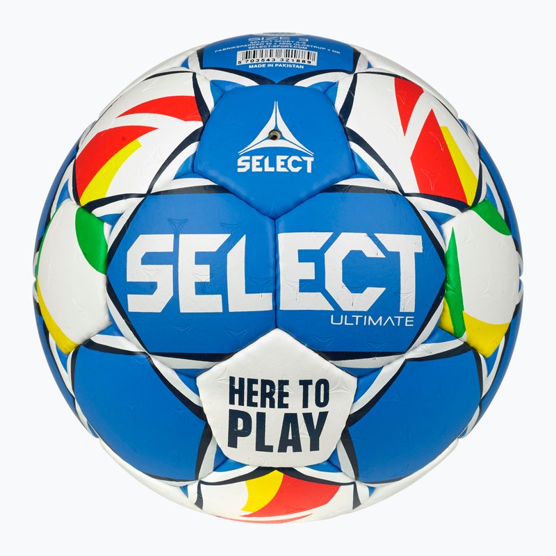 Хандбална топка SELECT Ultimate EHF Euro Men v24 white/blue размер 3 2