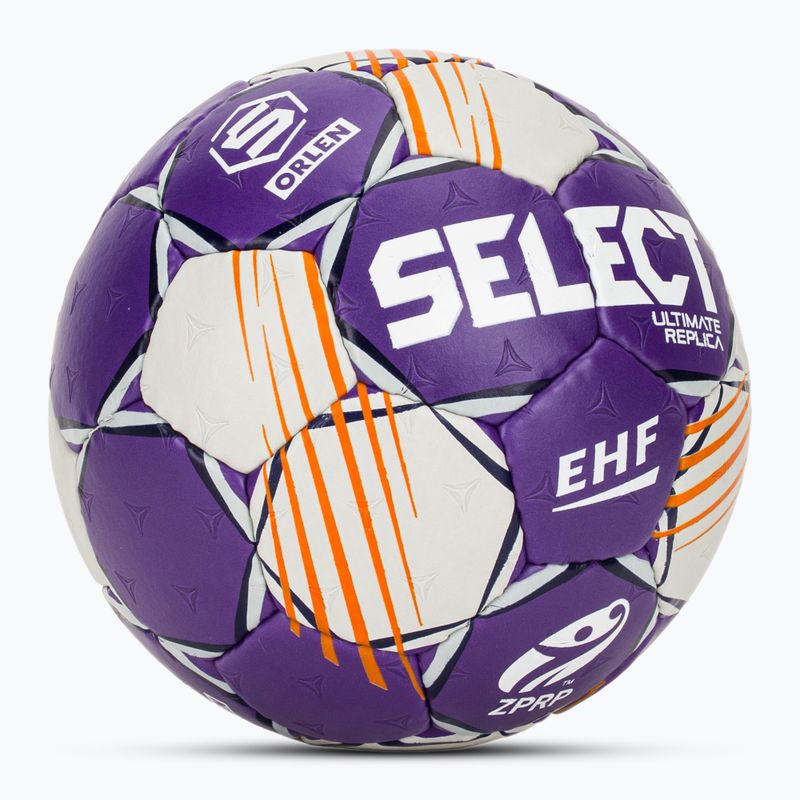 Хандбална топка SELECT Ultimate Replica Orlen Super League V24 EHF grey/purple размер 0 2