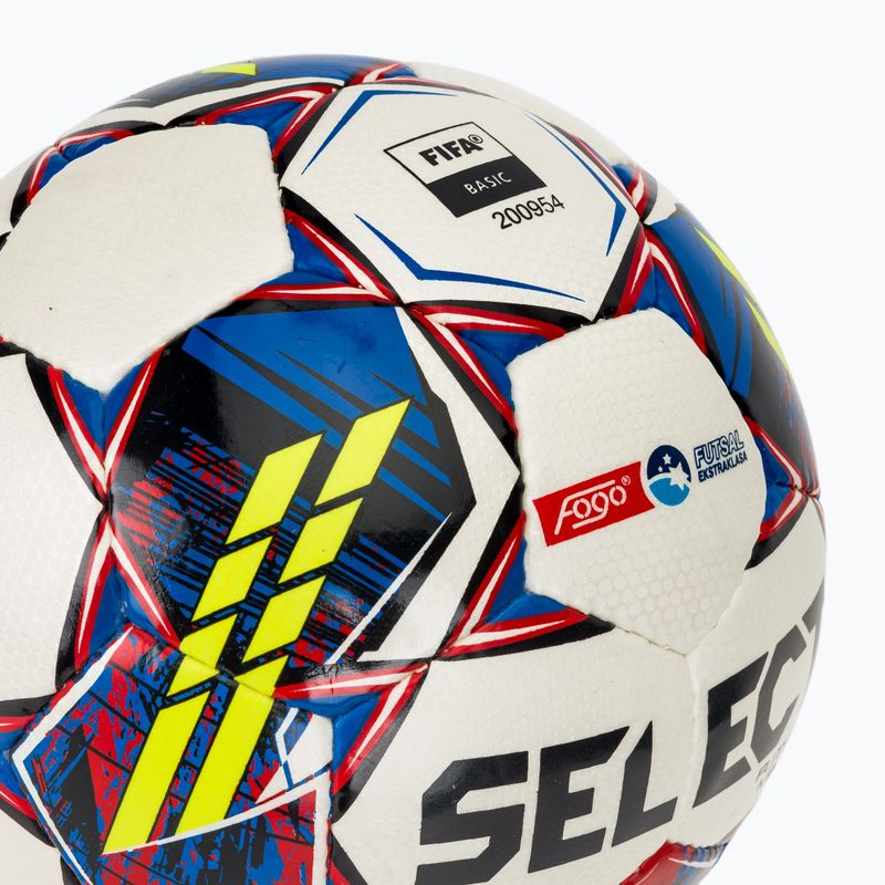 Футболна топка SELECT Futsal Mimas Fogo Ekstraklasa FIFA white/yellow размер 4 3