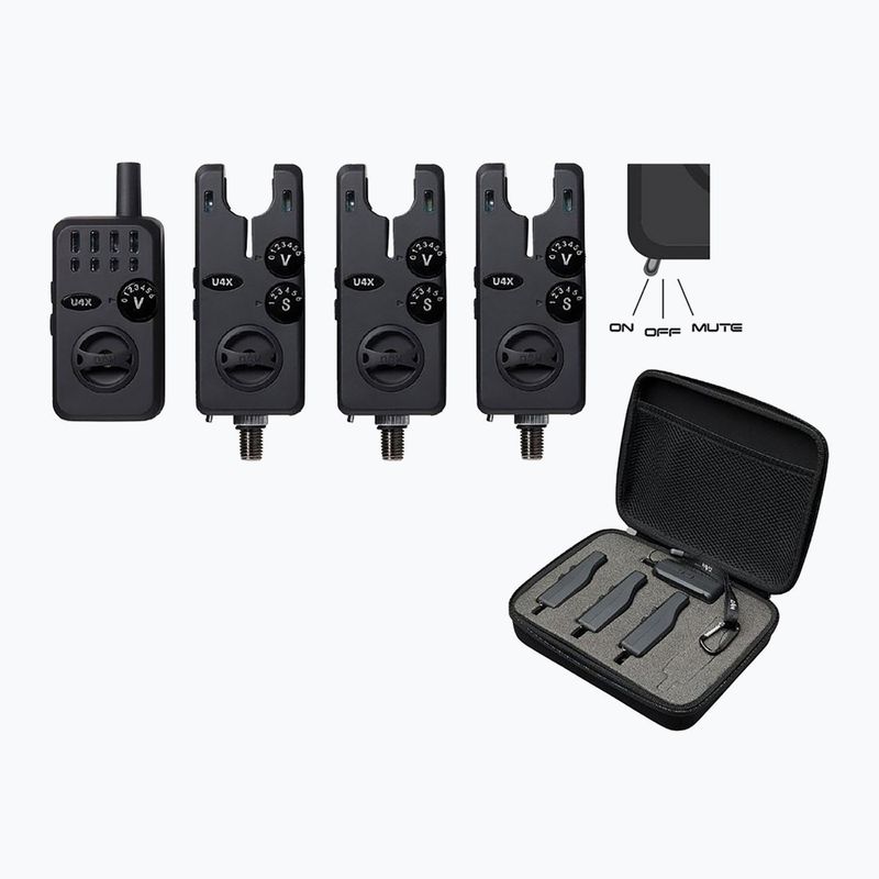 Сигнализатори DAM U4X Bite Alarm Set 3+1 зелен/червен/жълт