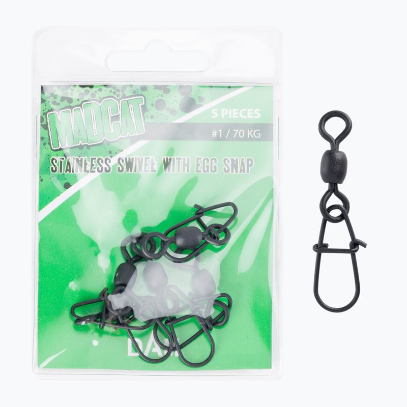 MADCAT Stainles Ball Bearing Swivels Catfish Egg Snap black 70913