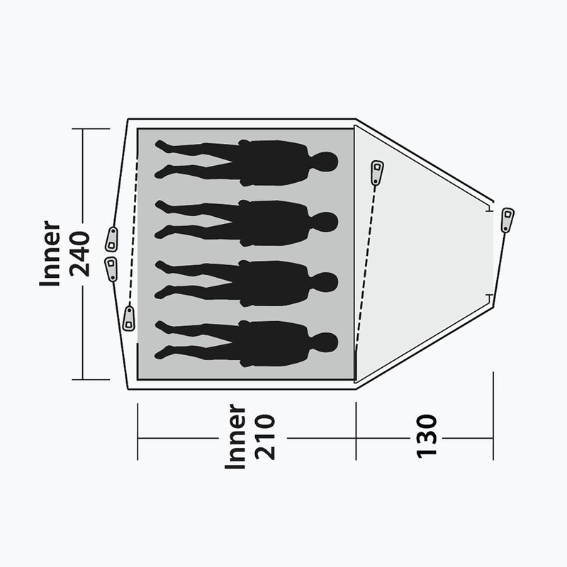 Къмпинг палатка 4-osobowy Outwell Cloud 4 green/gray 8