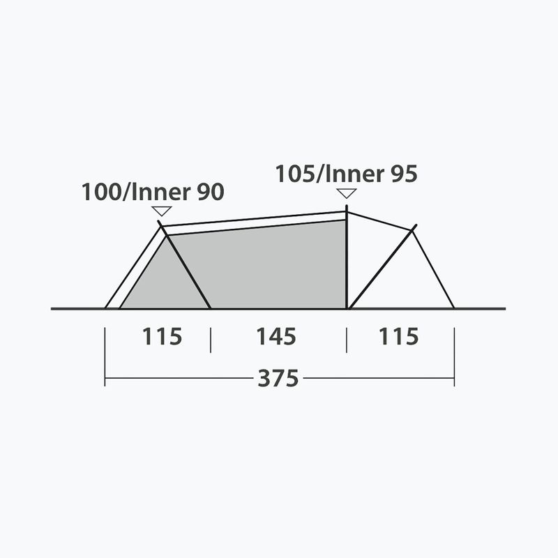 Палатка за къмпинг 3-местна Outwell Nexion 3 Ocean green/gray 11