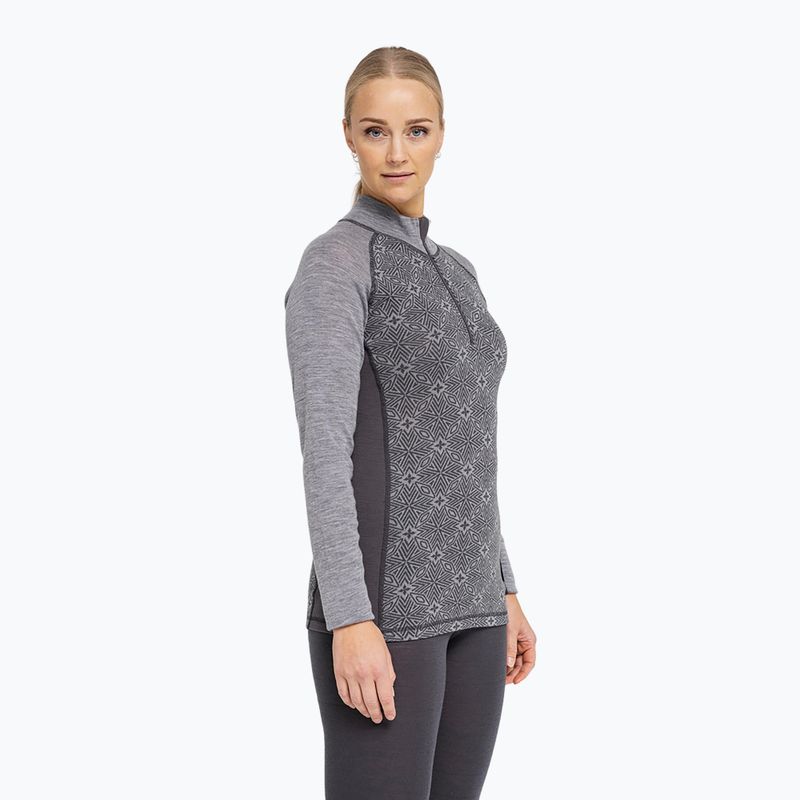 Дамски термоактивен суитшърт Dovre Wool Organic Half Zip grey 2