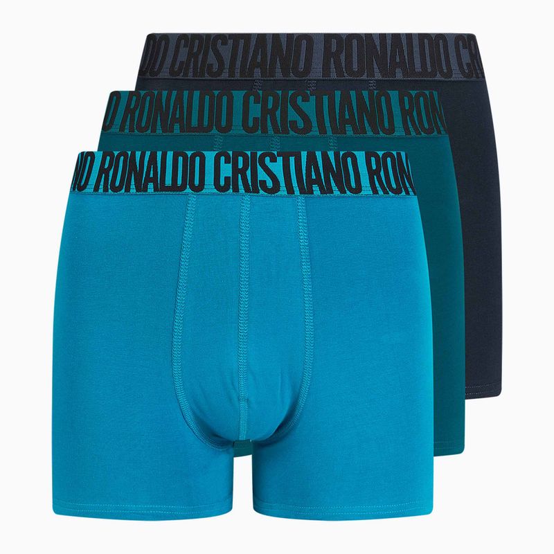 Мъжки боксерки CR7 Basic Trunk 3 чифта синьо/насиво