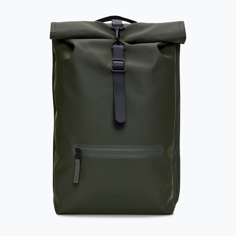 Градска раница Rains Rucksack Rolltop 13 + 4 l green
