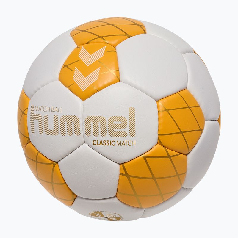 Топка за хандбал Hummel Classic Match HB off white/orange/gold size 3 2