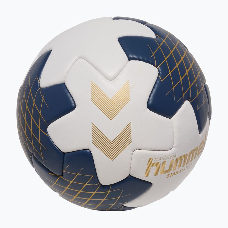 Хандбална топка Hummel Star Mach off white/marine/gold размер 3 2