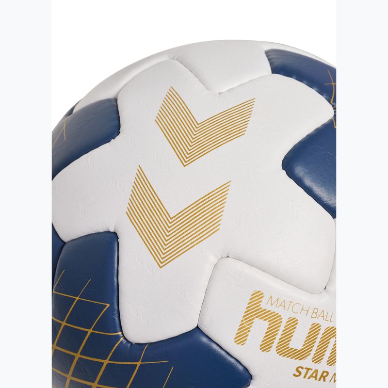 Хандбална топка Hummel Star Mach off white/marine/gold размер 3 4