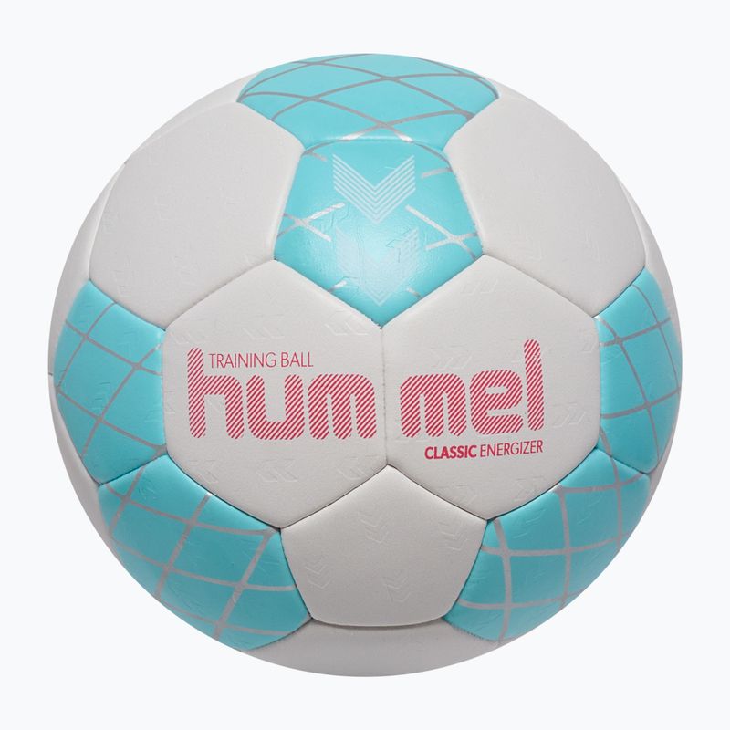 Топка за хандбал Hummel Classic Energizer off white/light blue/marine size 0