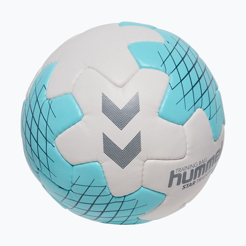Топка за хандбал Hummel Startraining HB white/light blue/navy size 2 2