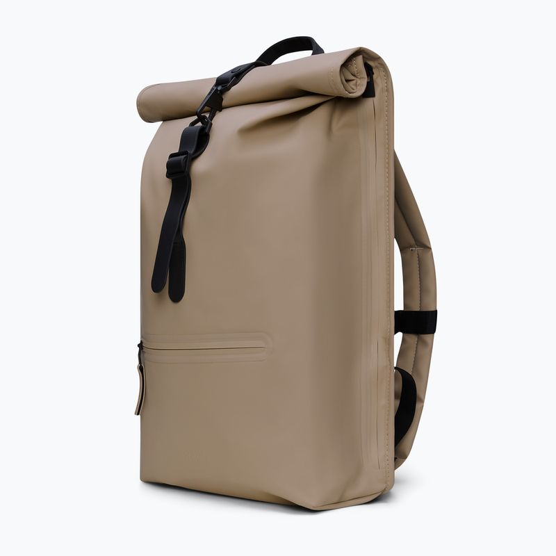 Градска раница Rains Rucksack Rolltop Beige 2