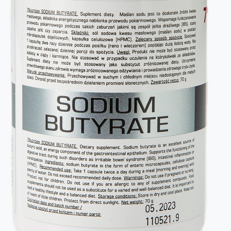 Натриев бутират 580mg 7Nutrition подкрепа на червата 100 капсули 7Nu000416 3