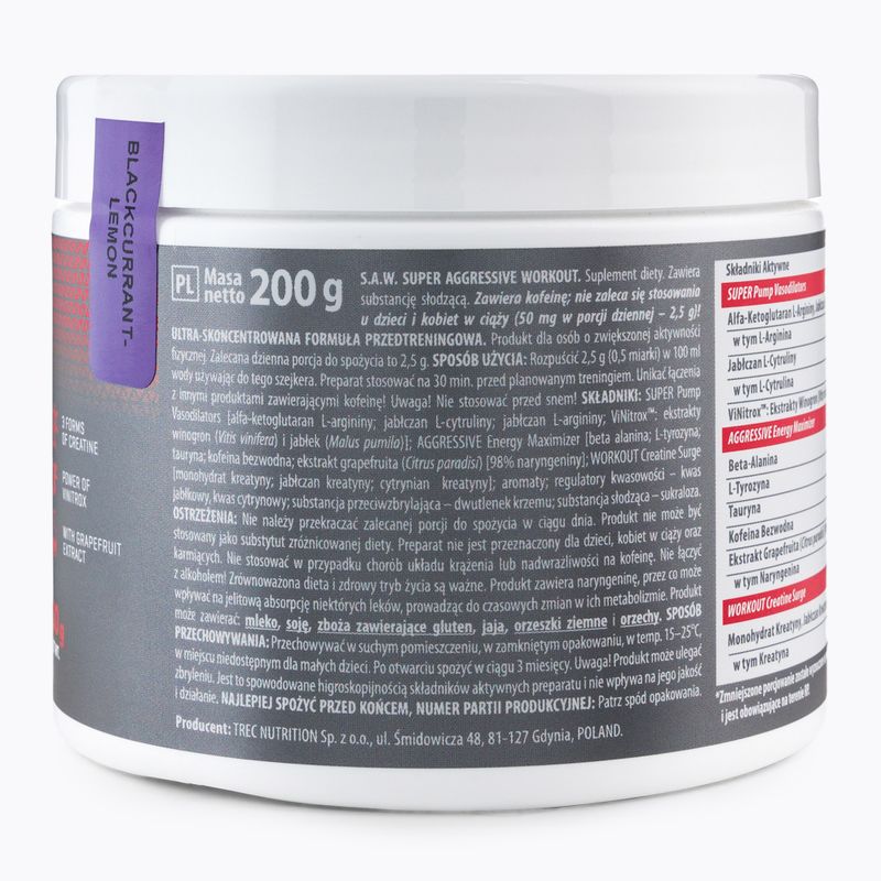 Trec предтренировъчен S.A.W. Powder 200g касис-цитрус TRE/297 3