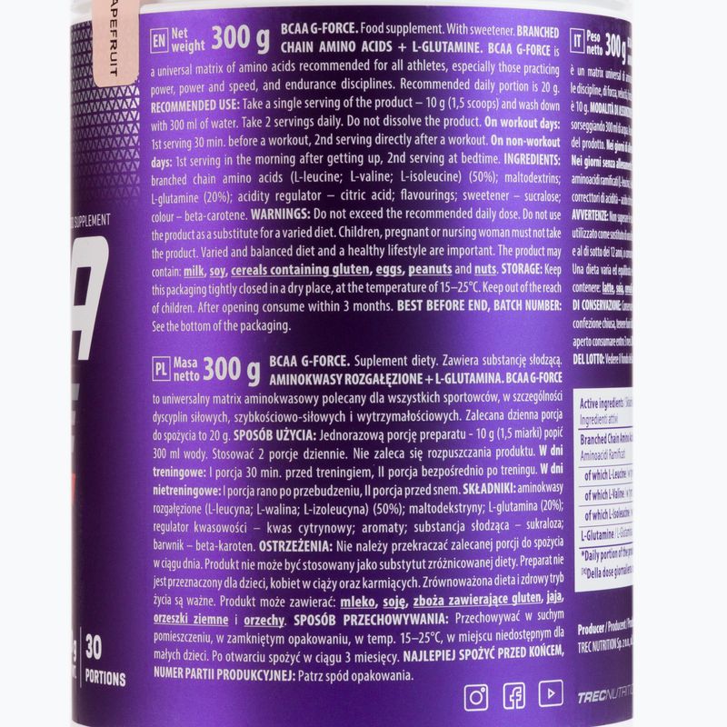 BCAA G-Force Trec аминокиселини 300g лимон-грейпфрут TRE/331#CYTGR 2
