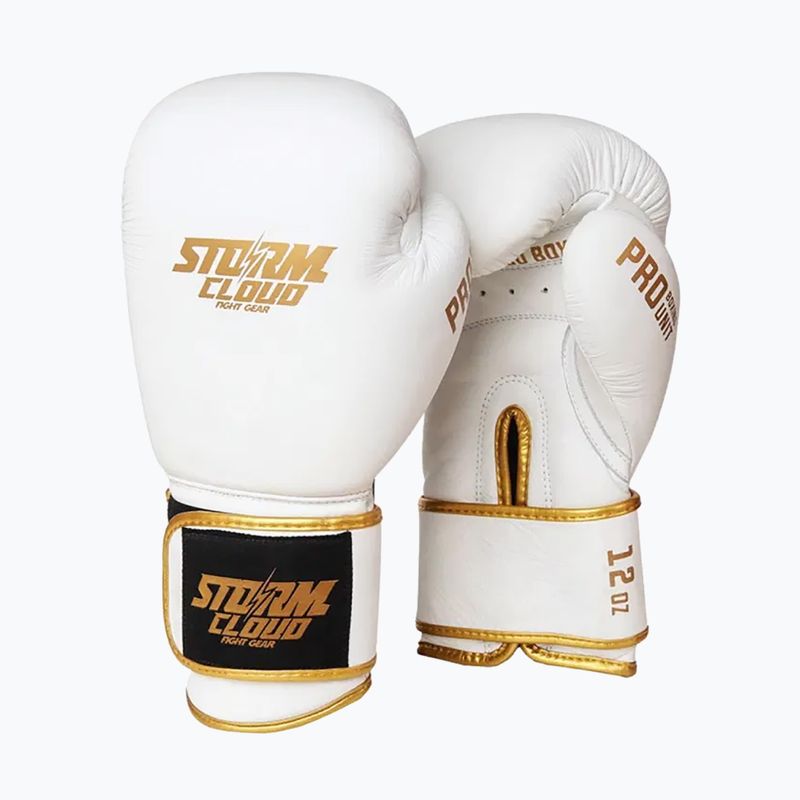 Боксови ръкавици StormCloud Boxing Pro white/gold