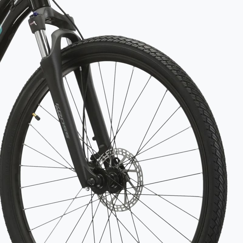 Дамски крос велосипед KROSS Evado 5.0 W black/turquoise/shiny 5